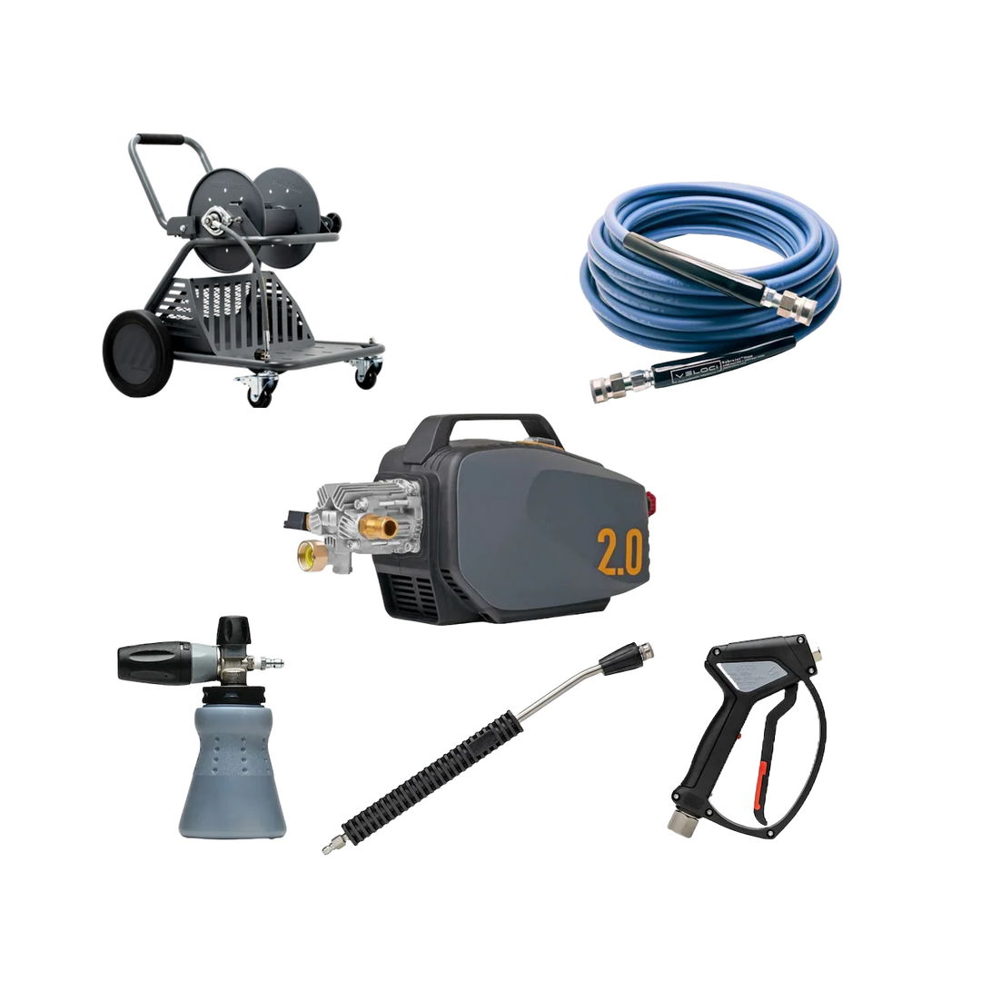 Electric Pressure Washer Kit for Car Detailing (1800 PSI, 2.0 GPM) – Active 2.0 Pressure Washer Complete Wash Cart Kit With MTM Accessories