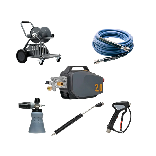 Electric Pressure Washer Kit for Car Detailing (1800 PSI, 2.0 GPM) – Active 2.0 Pressure Washer Complete Wash Cart Kit With MTM Accessories