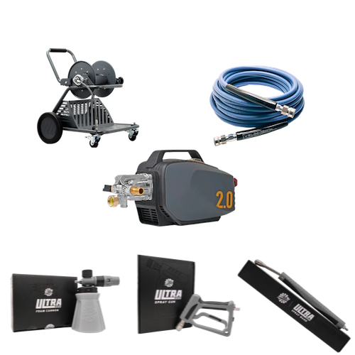 Electric Pressure Washer for Car Detailing (1800 PSI, 2.0 GPM) – Active 2.0 Pressure Washer Complete Wash Cart Kit With Rag Company Accessories