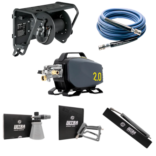 Electric Pressure Washer Kit for Car Detailing (1800 PSI, 2.0 GPM) – Active 2.0 Pressure Washer Complete Wall Mount Kit With Rag Company Accessories