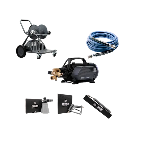 Electric Pressure Washer Kit for Car Detailing (1500 PSI, 2.3 GPM) – Active 2.3 Pressure Washer Complete Wash Cart Kit With Rag Company Accessories