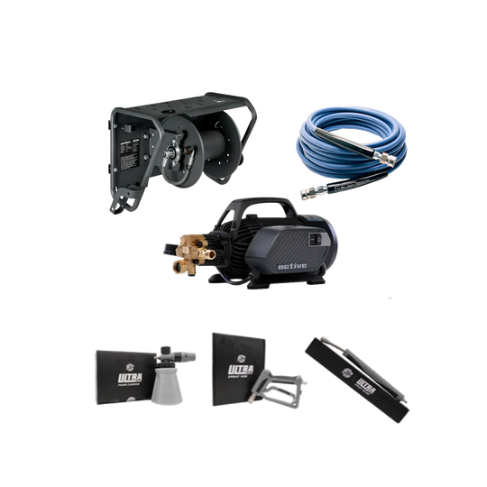 Electric Pressure Washer Kit for Car Detailing (1500 PSI, 2.3 GPM) –  Active 2.3 Pressure Washer Complete Wall Mount Kit With Rag Company Accessories