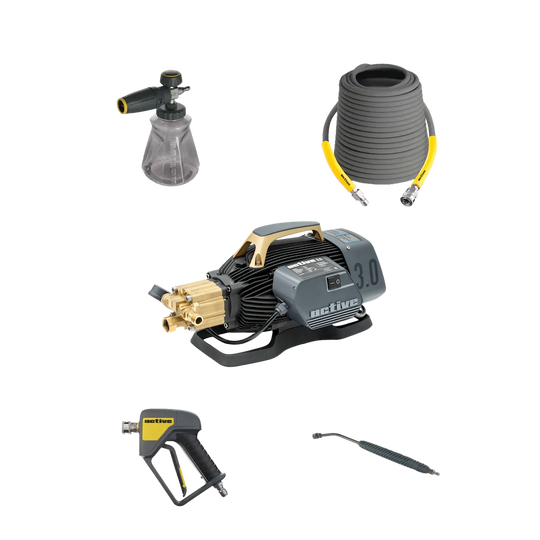 Electric Pressure Washer Kit for Car Detailing (1000 PSI, 3.0 GPM) –  Active 3.0 with Active Accessories