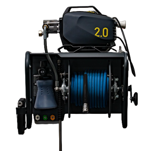 Active 2.0 electric pressure washer kit on hose reel wall mount